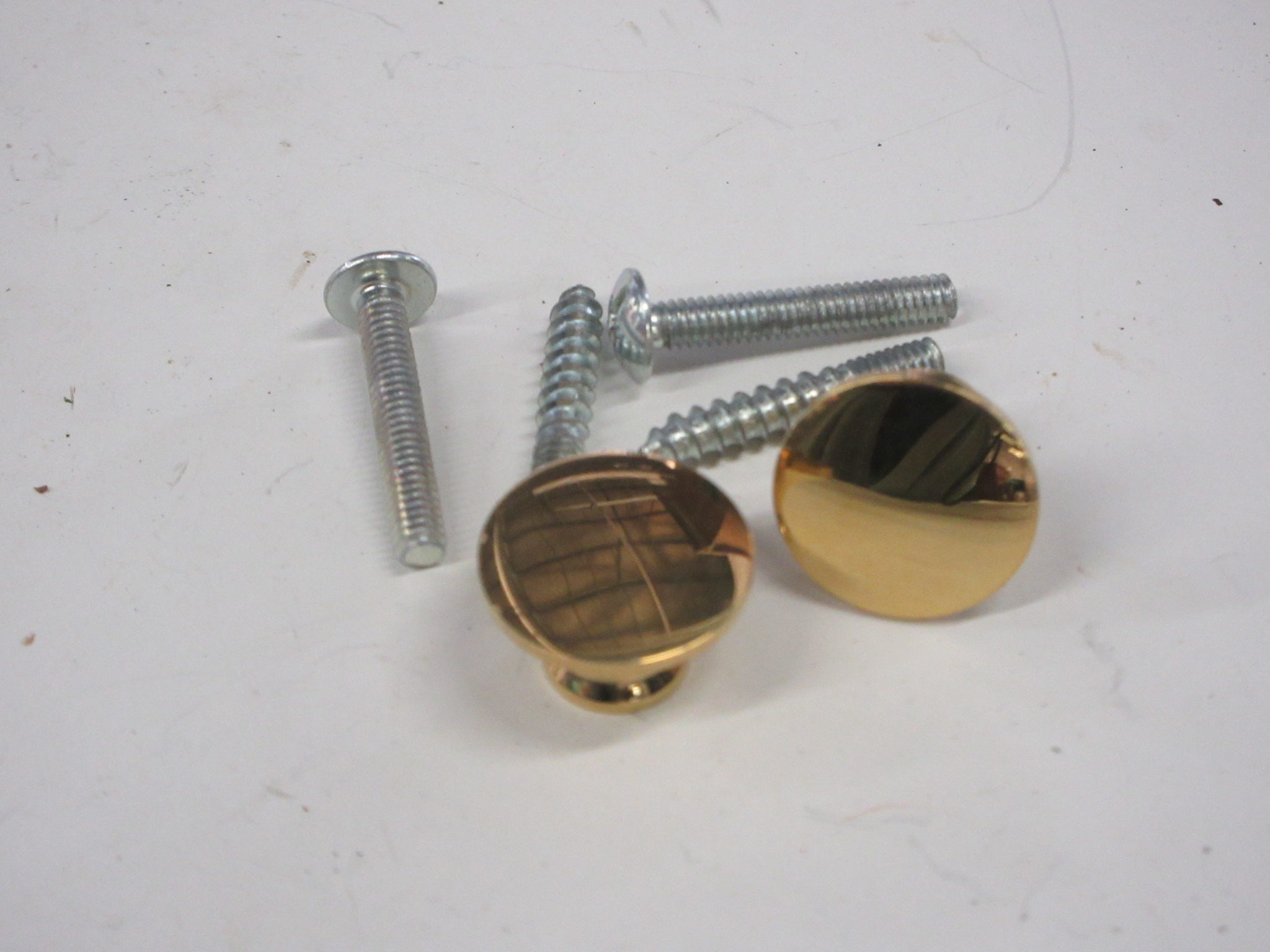 Small Brass Knobs with Hardware (Set of Two)