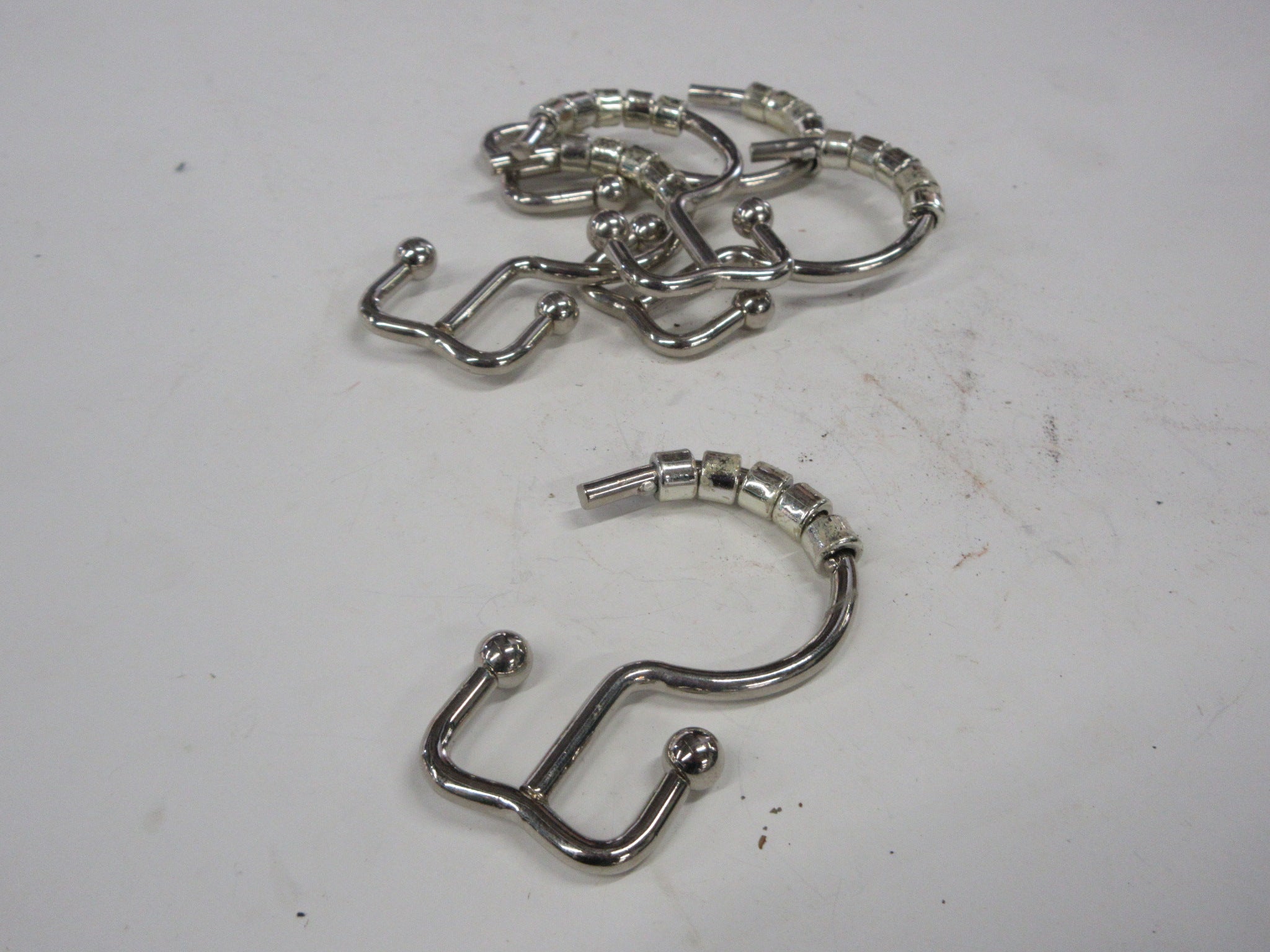 Double Roller Shower Curtain Hooks (Set of Five)