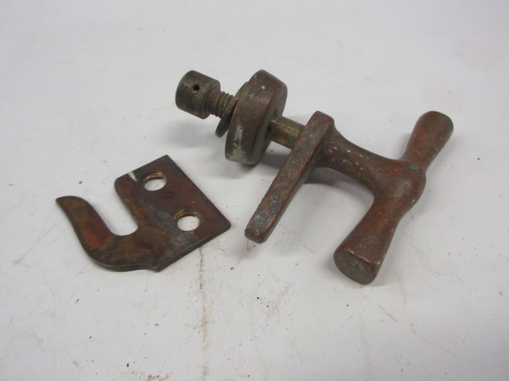 Brass Casement Handle with Rim Strike Plate