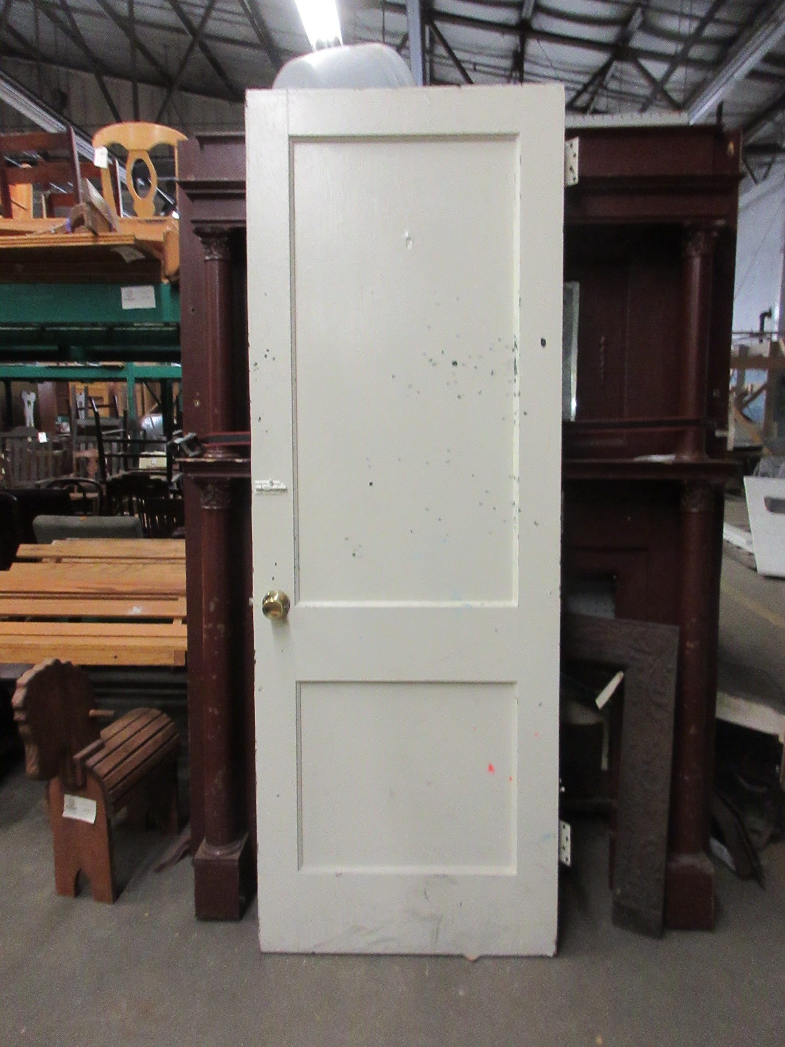 Two Panel Painted Wooden Door