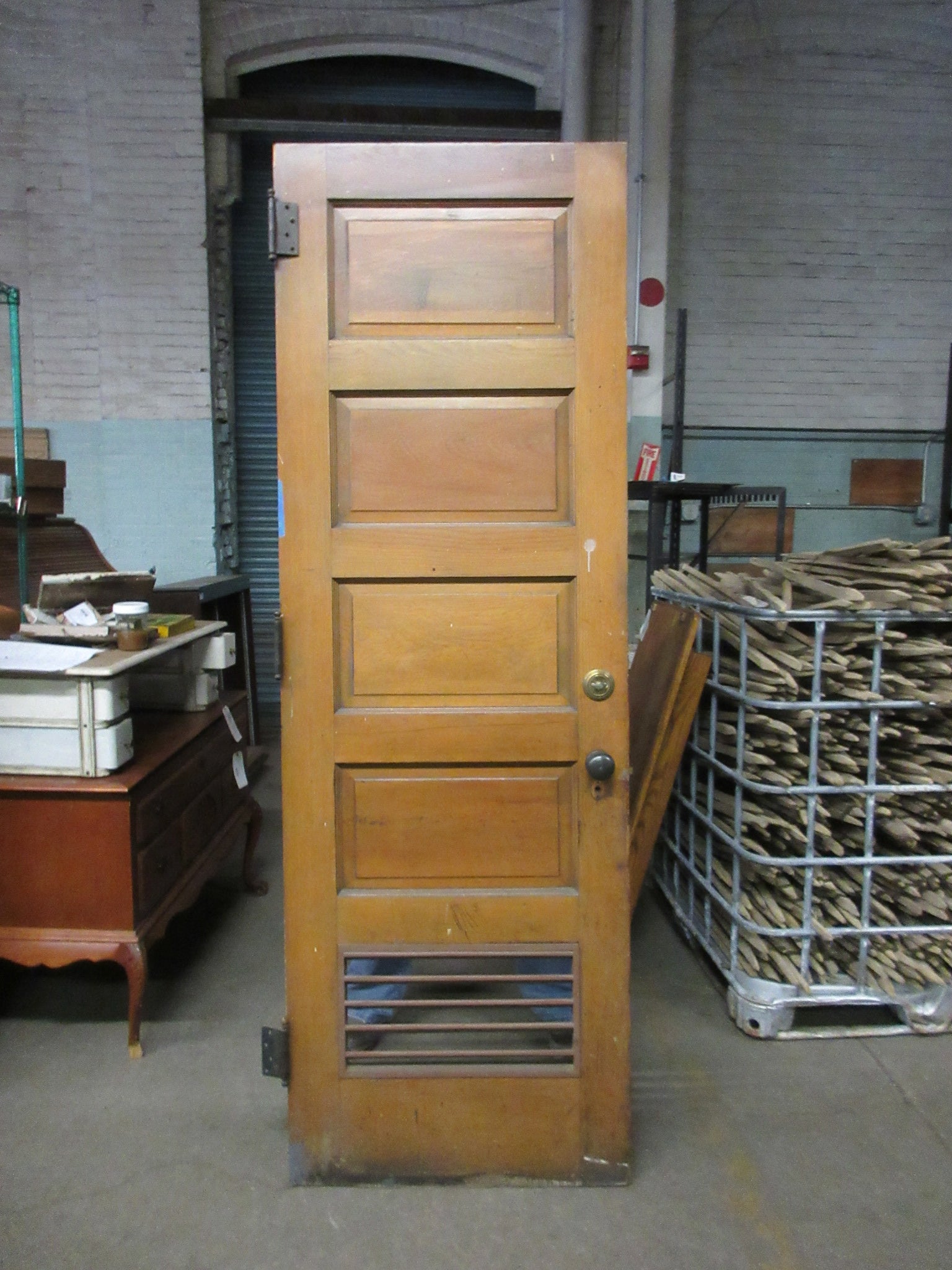 Vintage Salvaged Paneled Door with Vent