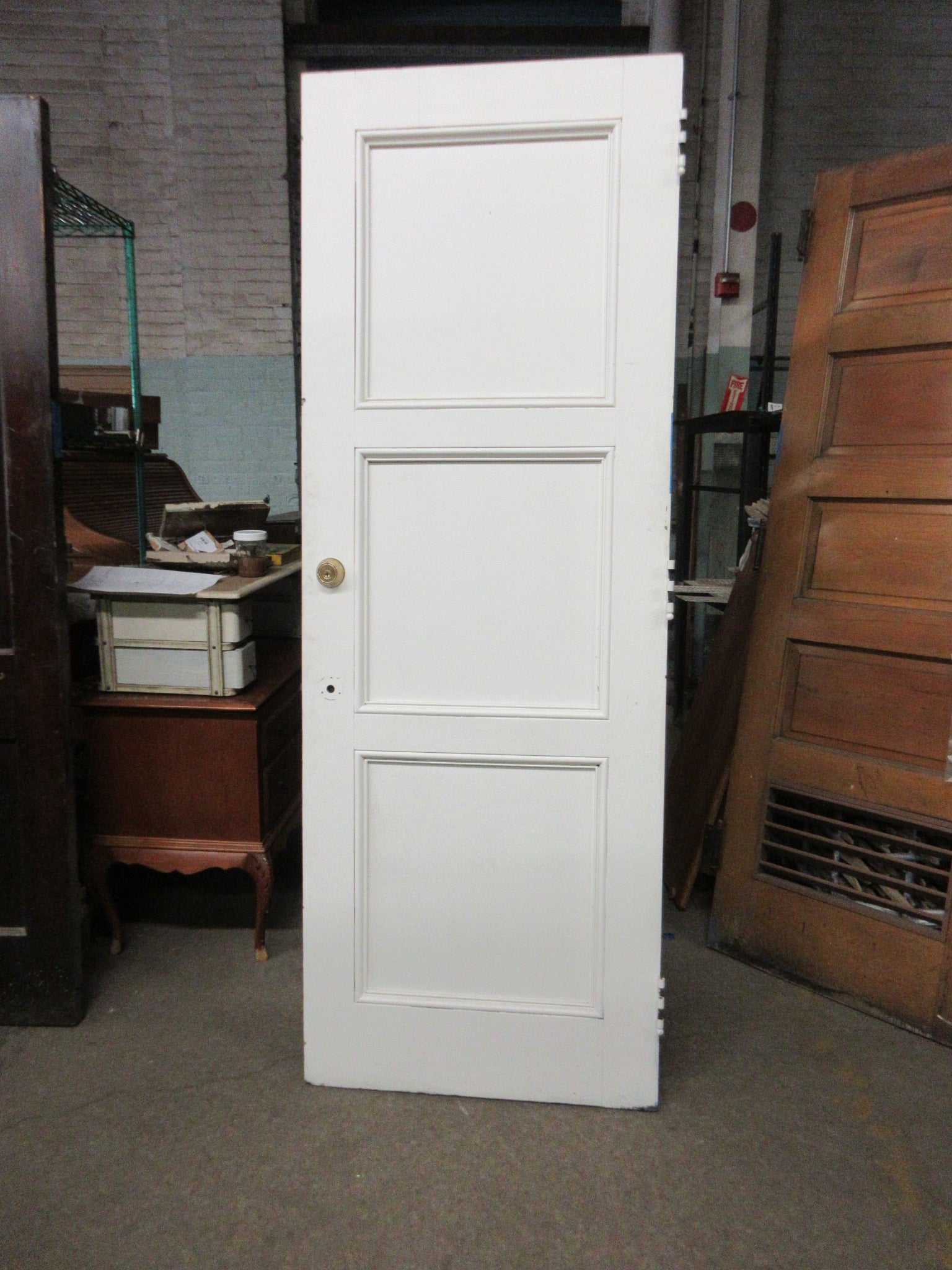 Vintage Contrasted Painted Three Panel Door