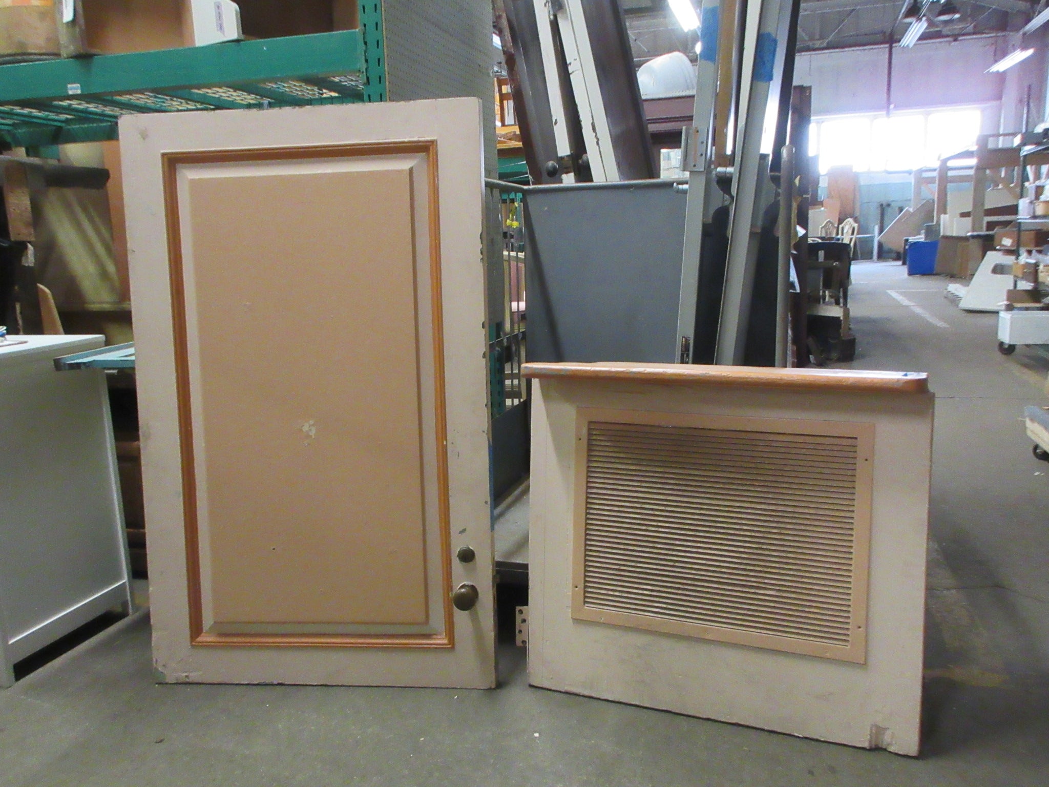 Orange Vented Dutch Door with Brass Hardware and Mortise