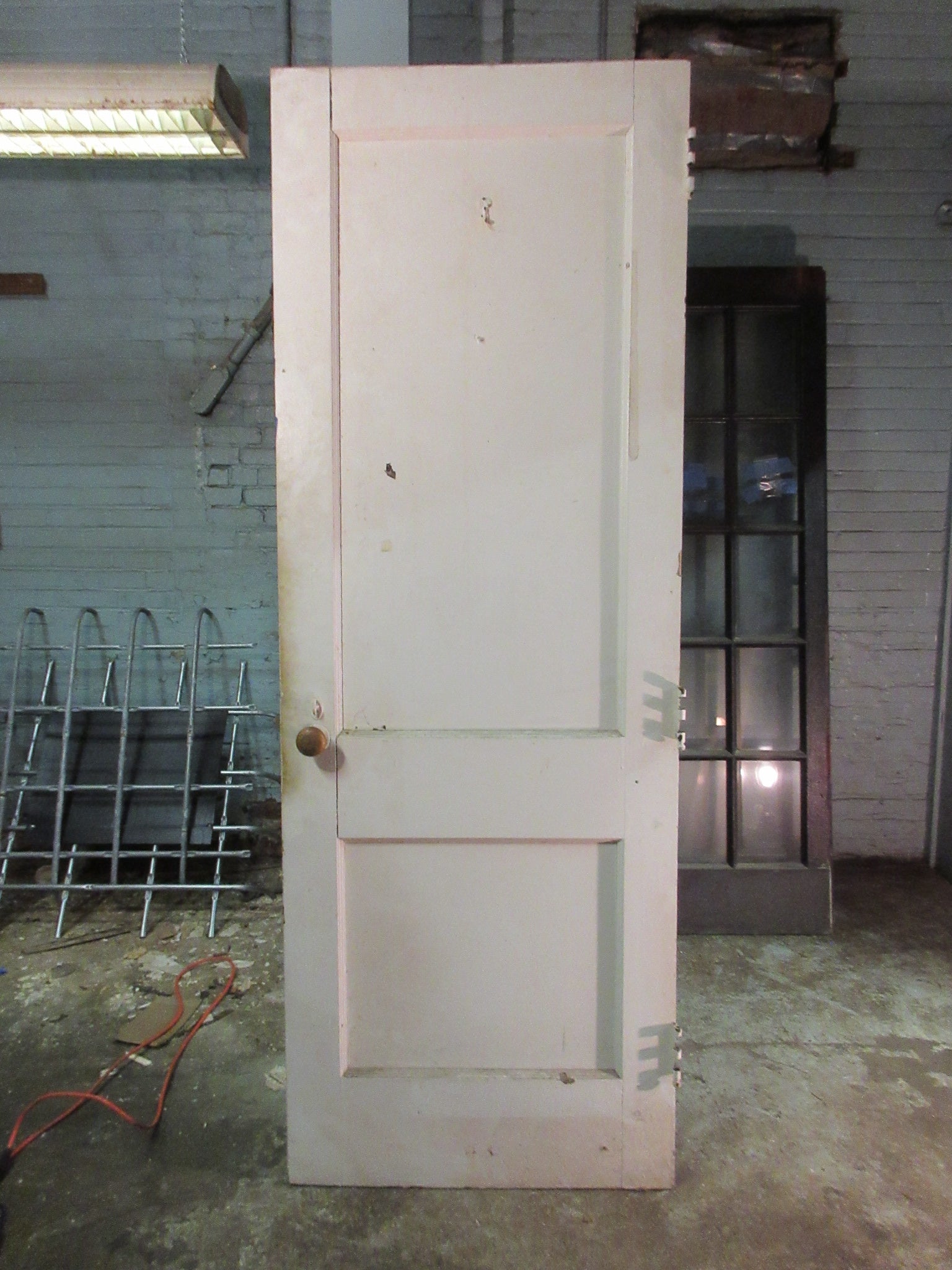 Two Panel Entry Door with Brass Hardware