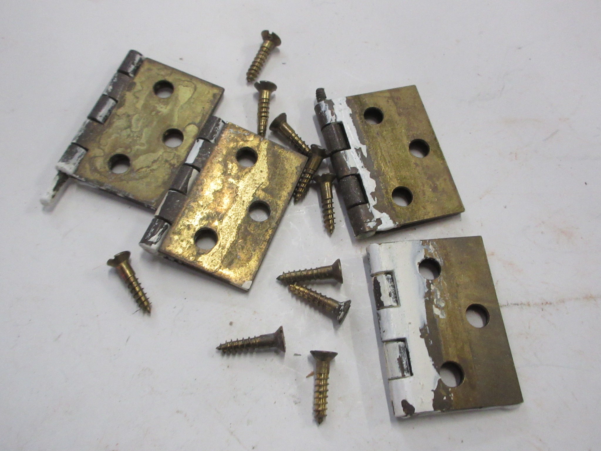 Vintage Brass Small Hinges (Set of 4)