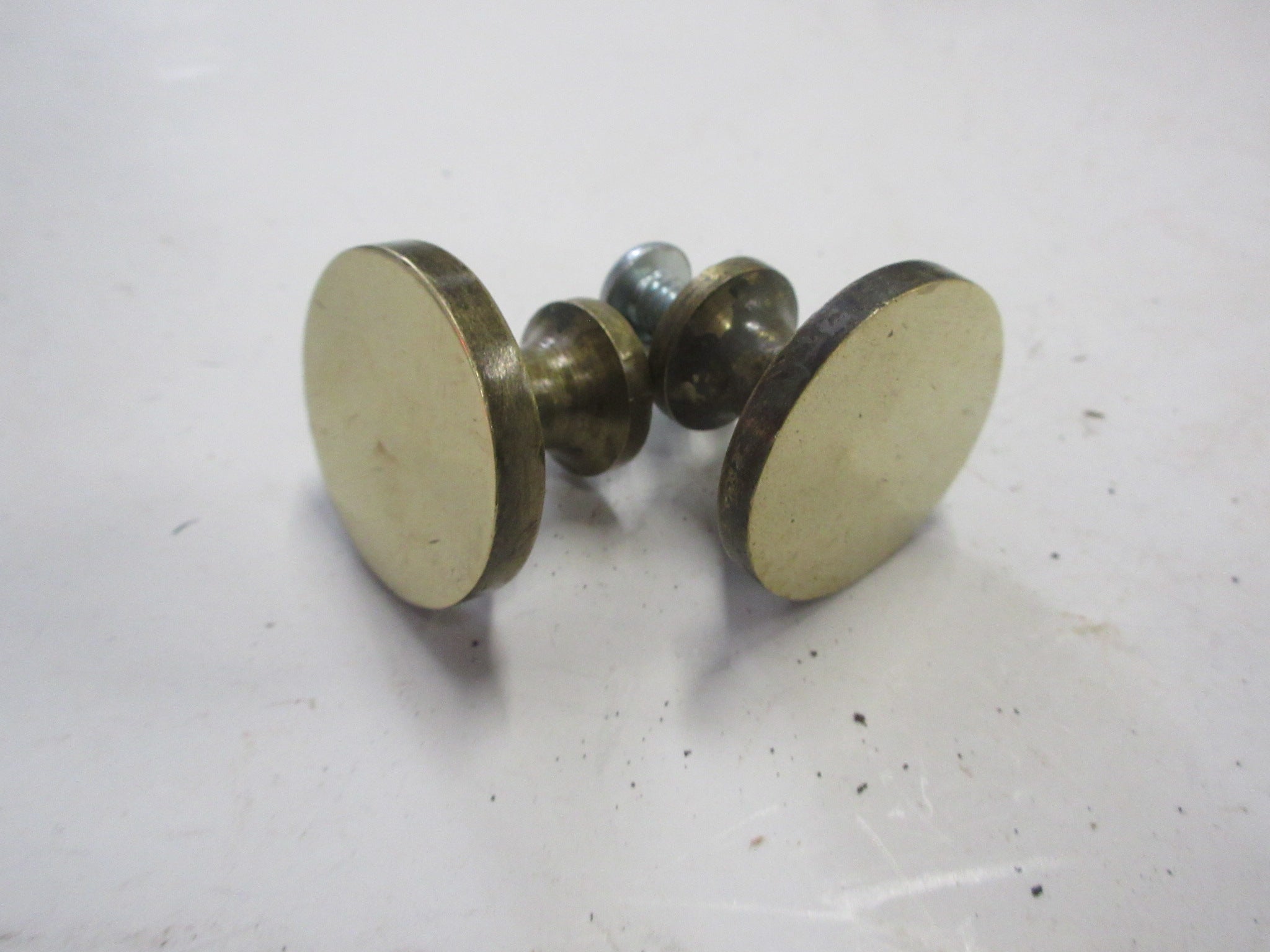 Vintage Round Brass Drawer Pulls (Set of Two)