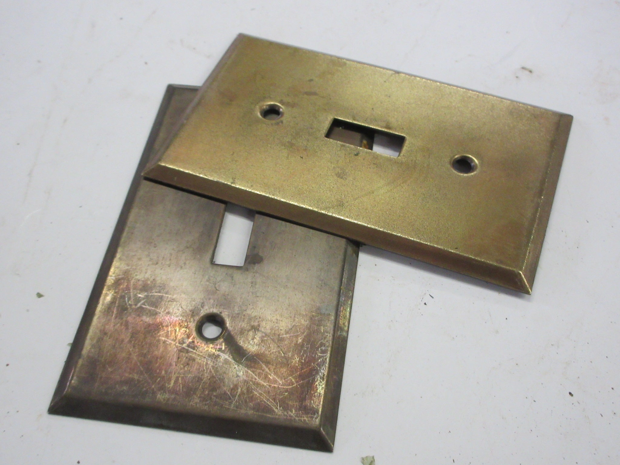 Vintage Brass Single Switch Cover Plates (Set of Two)