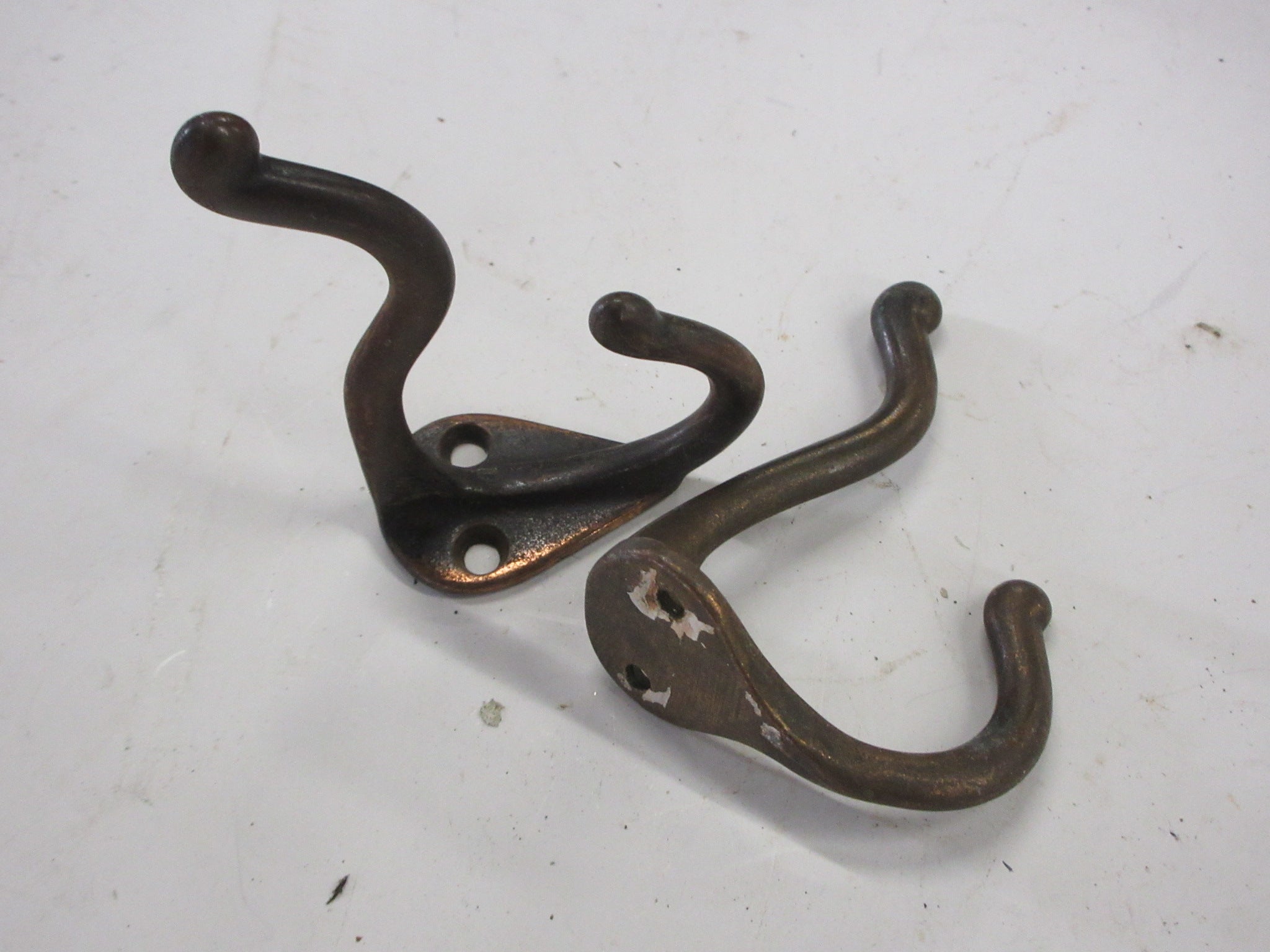 Vintage Wall Mount Double Hooks (Pair of Two)