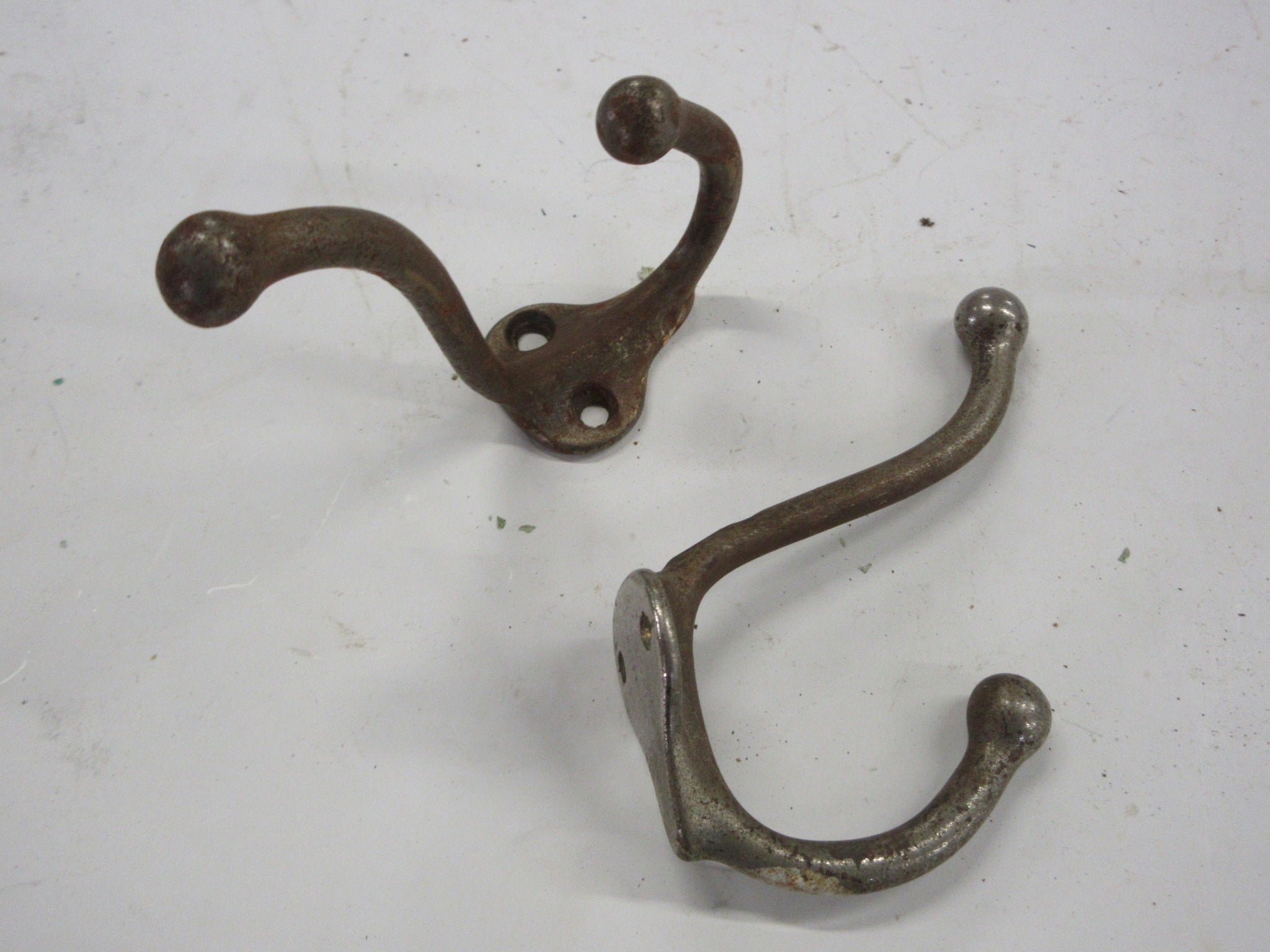Vintage Wall Mount Double Hooks (Pair of Two)
