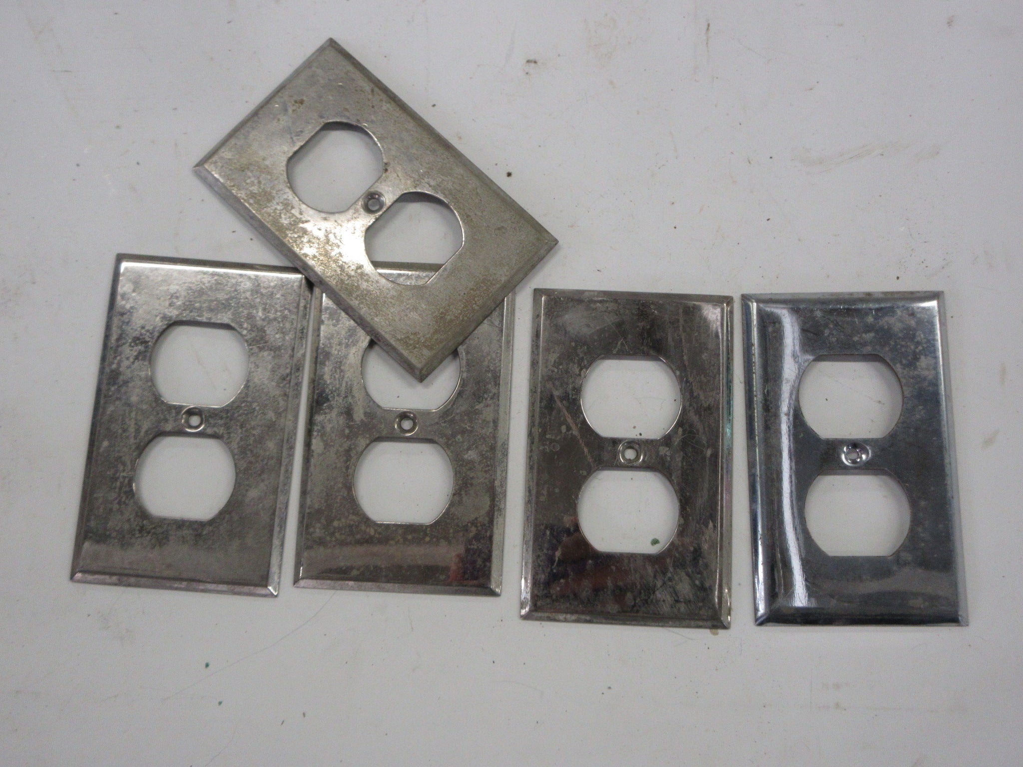Vintage Metal Outlet Cover Plates (Set of Five)