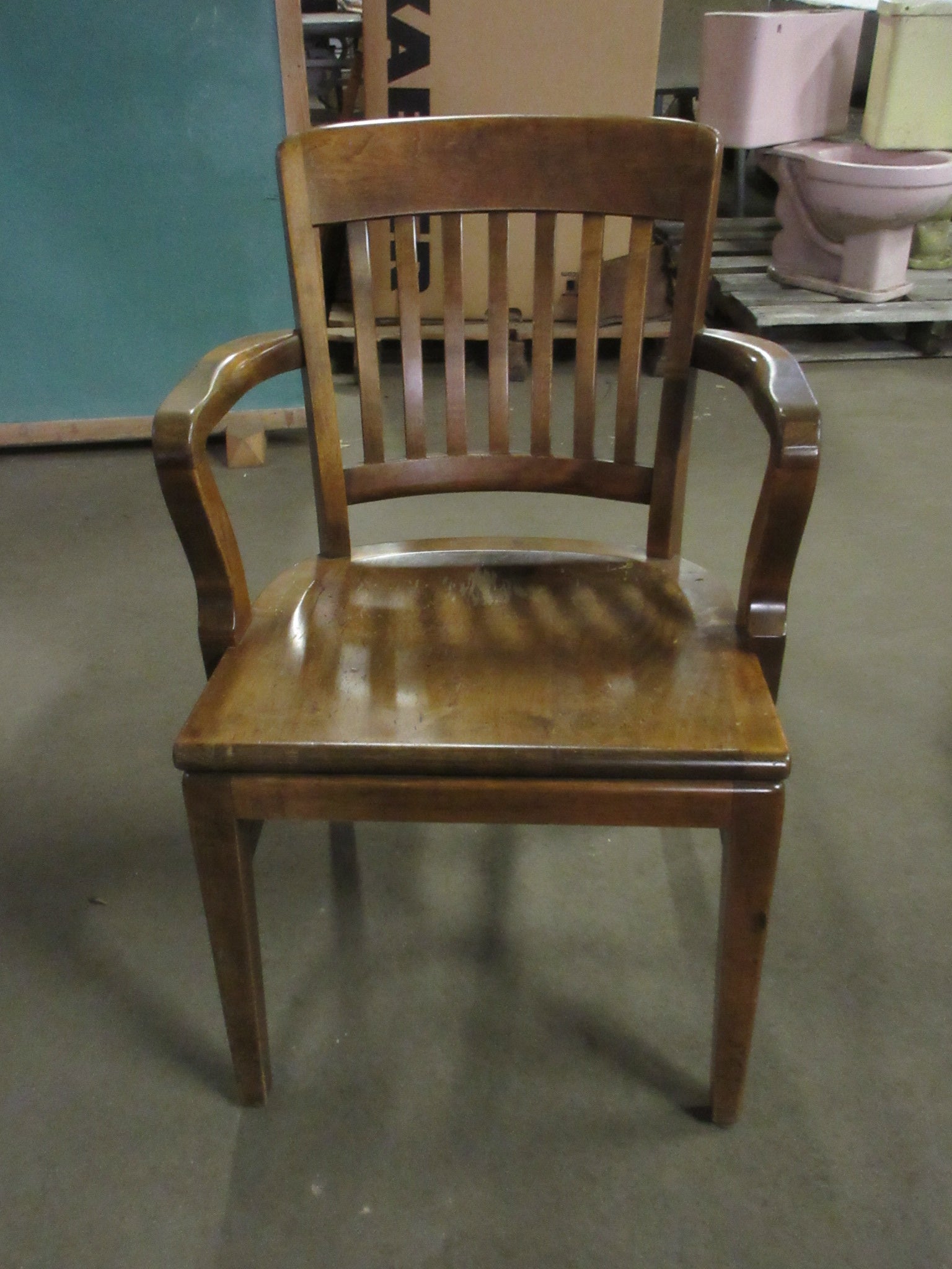 Vintage Wooden Slat Back Armchair
