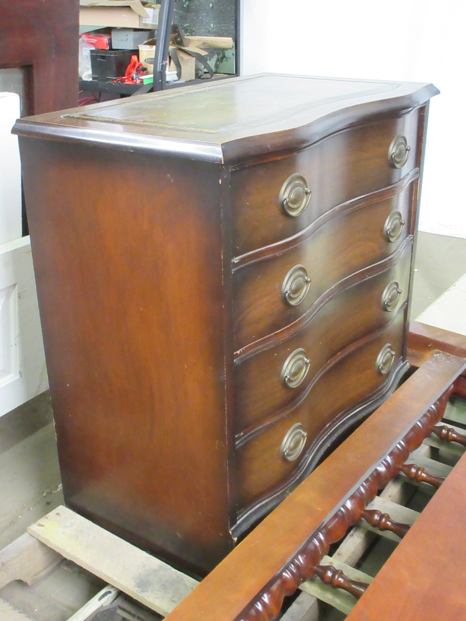 Wood Decorative Top Four Drawer Chest