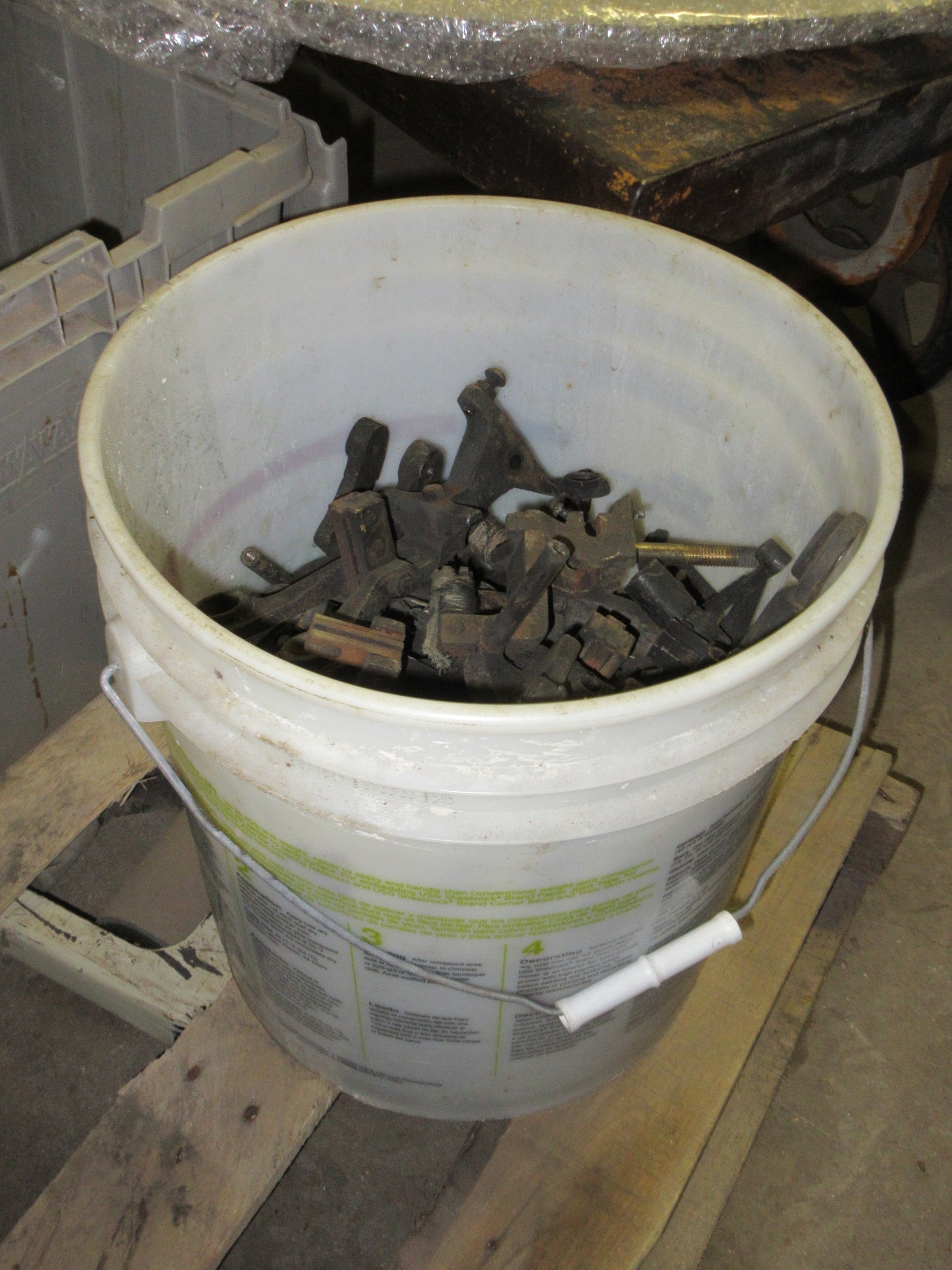 Bucket of Assorted Elevator Hardware