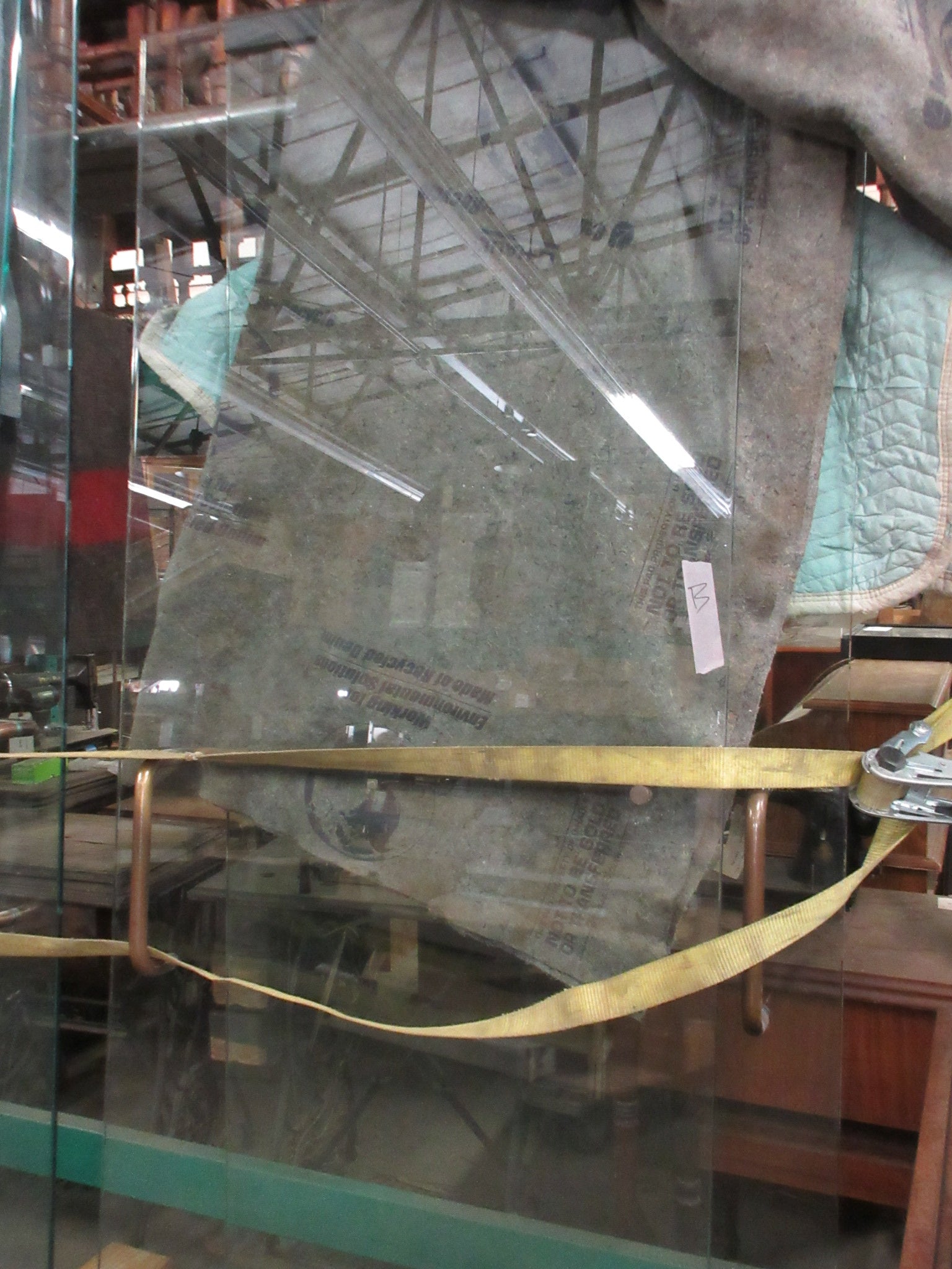 Full Glass Push Doors with Brass Hardware 84 1/2" (Set of Two)