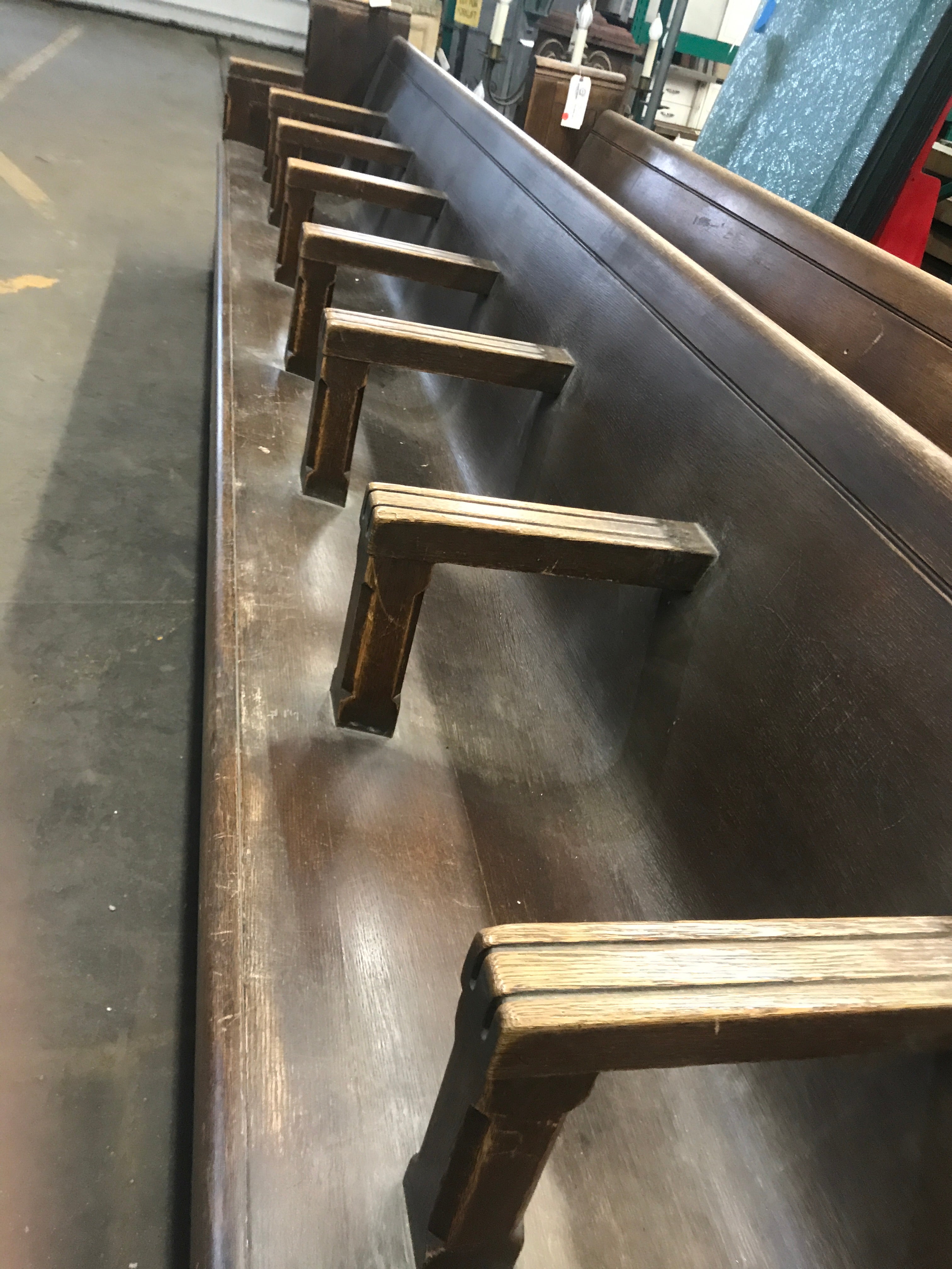 Vintage 1930's Oak Court Bench 15' 3"